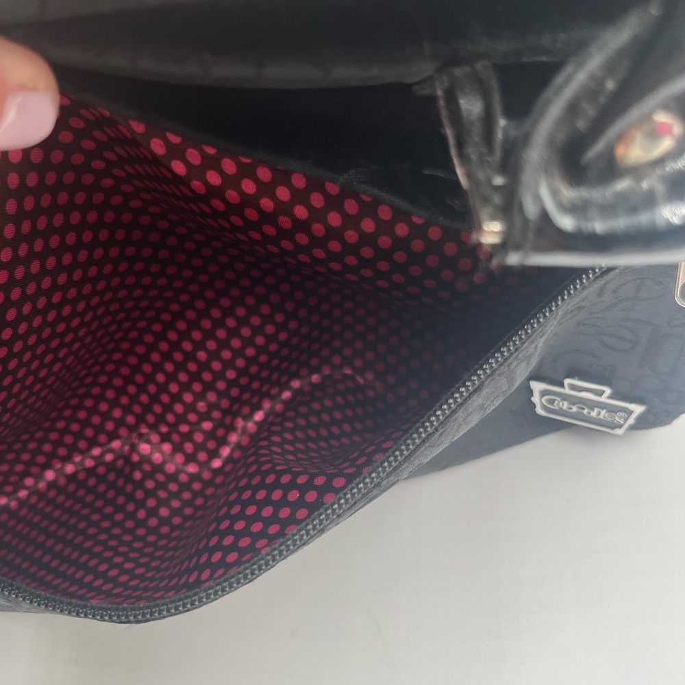 Caboodles ENVY Lg Black Travel Makeup Case Doctor's Bag Pink Polka Dot Lining - Picture 4 of 7